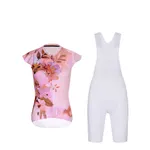 RIVANELLE Cyklistický krátky dres a krátke nohavice - MISS FLOWERY - biela/ružová RIVANELLE Cyklistický krátky dres a krátke nohavice - MISS FLOWERY - biela/ružová