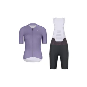 RIVANELLE Cyklistický krátky dres a krátke nohavice - ELEVATE - antracitová/fialová RIVANELLE Cyklistický krátky dres a krátke nohavice - ELEVATE - antracitová/fialová