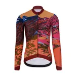 RIVANELLE Cyklistický dres s dlhým rukávom zimný - FREE WINTER - oranžová/viacfarebná RIVANELLE Cyklistický dres s dlhým rukávom zimný - FREE WINTER - oranžová/viacfarebná