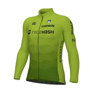 ALÉ Cyklistický dres s dlhým rukávom zimný - SLOVENIA NATIONAL 23 - zelená ALÉ Cyklistický dres s dlhým rukávom zimný - SLOVENIA NATIONAL 23 - zelená