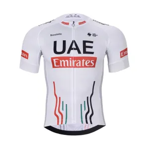 BONAVELO Cyklistický dres s krátkym rukávom - UAE 2024 - biela/červená BONAVELO Cyklistický dres s krátkym rukávom - UAE 2024 - biela/červená