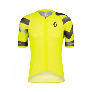 SCOTT Cyklistický dres s krátkym rukávom - RC PREMIUM CLIMBER - čierna/žltá SCOTT Cyklistický dres s krátkym rukávom - RC PREMIUM CLIMBER - čierna/žltá