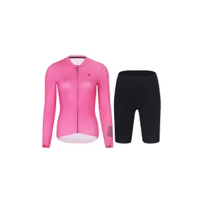 HOLOKOLO Cyklistický dlhý dres a nohavice - VICTORIOUS ELITE - ružová/čierna HOLOKOLO Cyklistický dlhý dres a nohavice - VICTORIOUS ELITE - ružová/čierna