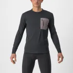 CASTELLI Cyklistický dres s dlhým rukávom zimný - UNLIMITED MERINO - čierna CASTELLI Cyklistický dres s dlhým rukávom zimný - UNLIMITED MERINO - čierna