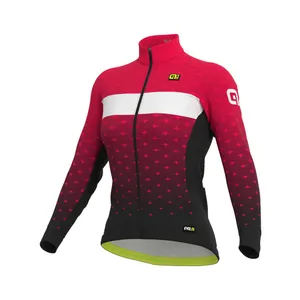 ALÉ Cyklistický dres s dlhým rukávom zimný - PR-R STARS LADY WNT - čierna/ružová ALÉ Cyklistický dres s dlhým rukávom zimný - PR-R STARS LADY WNT - čierna/ružová