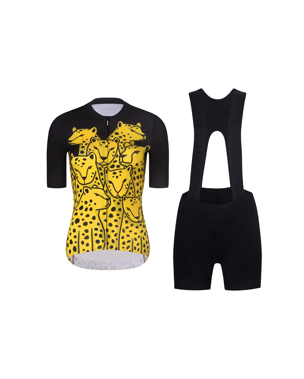 RIVANELLE Cyklistický krátky dres a krátke nohavice - CHEETAH II - žltá/čierna RIVANELLE Cyklistický krátky dres a krátke nohavice - CHEETAH II - žltá/čierna