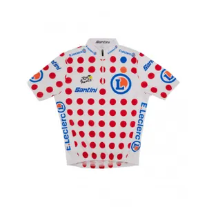 SANTINI Cyklistický dres s krátkym rukávom - TOUR DE FRANCE - biela/červená SANTINI Cyklistický dres s krátkym rukávom - TOUR DE FRANCE - biela/červená
