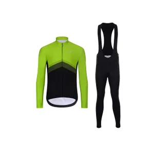 HOLOKOLO Cyklistická zimná bunda a nohavice - ARROW II. WINTER - čierna/zelená HOLOKOLO Cyklistická zimná bunda a nohavice - ARROW II. WINTER - čierna/zelená