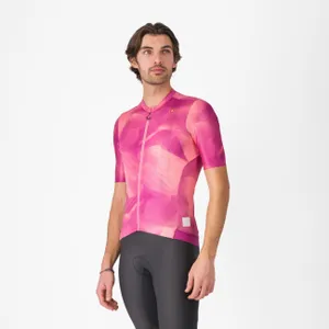 CASTELLI Cyklistický dres s krátkym rukávom - GIRO ESPRESSO - ružová CASTELLI Cyklistický dres s krátkym rukávom - GIRO ESPRESSO - ružová