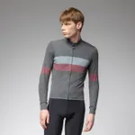 ALÉ Cyklistický dres s dlhým rukávom zimný - WOOL LINE - šedá ALÉ Cyklistický dres s dlhým rukávom zimný - WOOL LINE - šedá