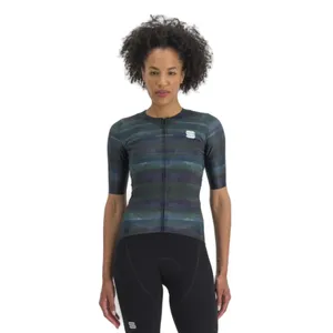 Dámsky cyklistický dres s krátkym rukávom SPORTFUL Glitch w bomber jersey, multicolor black Dámsky cyklistický dres s krátkym rukávom SPORTFUL Glitch w bomber jersey, multicolor black