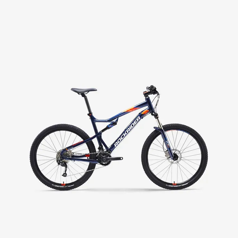 Horský bicykel - Celoodpružený horský bicykel ST 540 S 27,5" modro-oranžový Horský bicykel - Celoodpružený horský bicykel ST 540 S 27,5" modro-oranžový