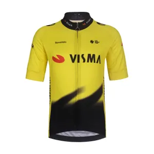 BONAVELO Cyklistický dres s krátkym rukávom - VISMA 2026 KIDS - žltá/čierna BONAVELO Cyklistický dres s krátkym rukávom - VISMA 2026 KIDS - žltá/čierna