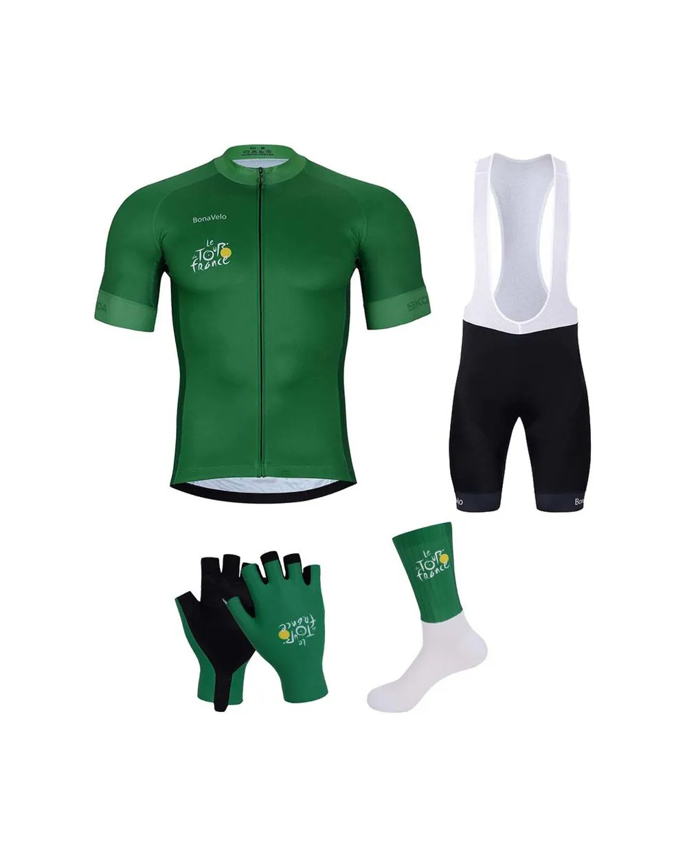 BONAVELO Cyklistický mega set - TOUR DE FRANCE 2025 - zelená/čierna BONAVELO Cyklistický mega set - TOUR DE FRANCE 2025 - zelená/čierna