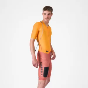 CASTELLI Cyklistická kombinéza - UNLIMITED - oranžová/červená CASTELLI Cyklistická kombinéza - UNLIMITED - oranžová/červená