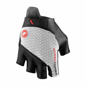 CASTELLI Cyklistické rukavice krátkoprsté - ROSSO CORSA PRO V - biela CASTELLI Cyklistické rukavice krátkoprsté - ROSSO CORSA PRO V - biela