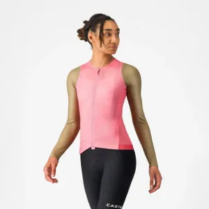 CASTELLI Cyklistický dres s dlhým rukávom letný - CORRETTO W LONG - ružová CASTELLI Cyklistický dres s dlhým rukávom letný - CORRETTO W LONG - ružová