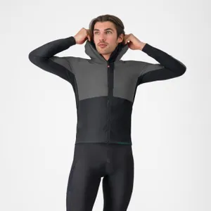 CASTELLI Cyklistická vetruodolná bunda - FLY UNLTD - čierna/šedá CASTELLI Cyklistická vetruodolná bunda - FLY UNLTD - čierna/šedá