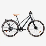 Mestský bicykel na dlhé vzdialenosti - Mestský bicykel LD 900 na dlhé trasy s nízkym rámom tmavozelený Mestský bicykel na dlhé vzdialenosti - Mestský bicykel LD 900 na dlhé trasy s nízkym rámom tmavozelený