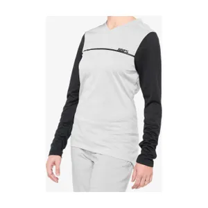 100% SPEEDLAB Cyklistický dres s dlhým rukávom letný - RIDECAMP W - šedá/čierna 100% SPEEDLAB Cyklistický dres s dlhým rukávom letný - RIDECAMP W - šedá/čierna