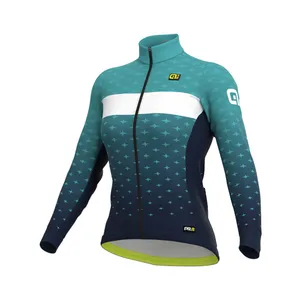 ALÉ Cyklistický dres s dlhým rukávom zimný - PR-R STARS LADY WNT - svetlo modrá/modrá ALÉ Cyklistický dres s dlhým rukávom zimný - PR-R STARS LADY WNT - svetlo modrá/modrá