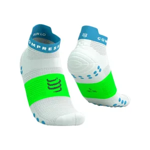 COMPRESSPORT Cyklistické ponožky členkové - PRO RACING SOCKS V4.0 RUN - biela/zelená COMPRESSPORT Cyklistické ponožky členkové - PRO RACING SOCKS V4.0 RUN - biela/zelená