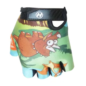 HAVEN Cyklistické rukavice krátkoprsté - DREAM KIDS - oranžová/čierna/zelená HAVEN Cyklistické rukavice krátkoprsté - DREAM KIDS - oranžová/čierna/zelená