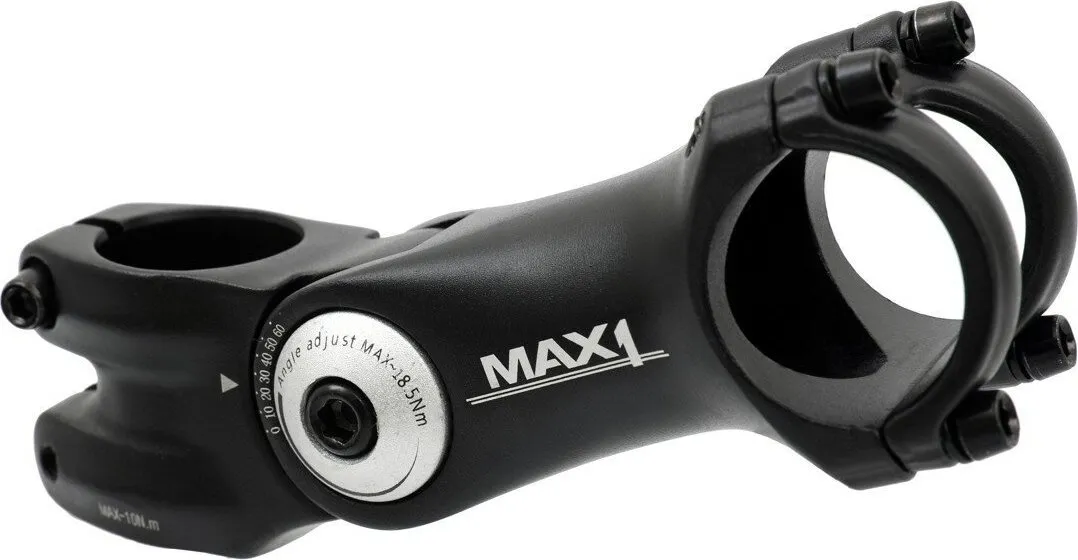 Šport a outdoor | Cyklistika | Diely a komponenty | Predstavce - MAX1 Nastaviteľný predstavec 105/60°/31,8 mm, čierny Šport a outdoor | Cyklistika | Diely a komponenty | Predstavce - MAX1 Nastaviteľný predstavec 105/60°/31,8 mm, čierny