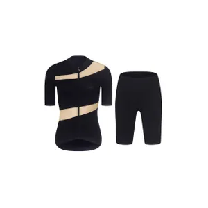 RIVANELLE Cyklistický krátky dres a krátke nohavice - GLAMOR - béžová/čierna RIVANELLE Cyklistický krátky dres a krátke nohavice - GLAMOR - béžová/čierna