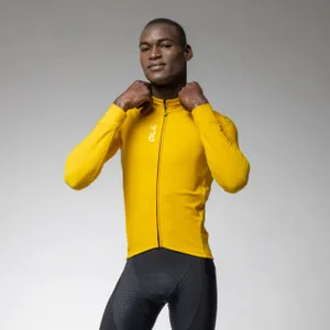 ALÉ Cyklistický dres s dlhým rukávom zimný - PRAGMA FONDO 3.0 - žltá ALÉ Cyklistický dres s dlhým rukávom zimný - PRAGMA FONDO 3.0 - žltá