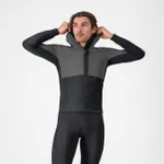CASTELLI Cyklistická vetruodolná bunda - FLY UNLTD - čierna/šedá CASTELLI Cyklistická vetruodolná bunda - FLY UNLTD - čierna/šedá