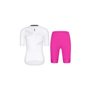 RIVANELLE Cyklistický krátky dres a krátke nohavice - CRYSTELLE - cyklamenová/biela RIVANELLE Cyklistický krátky dres a krátke nohavice - CRYSTELLE - cyklamenová/biela