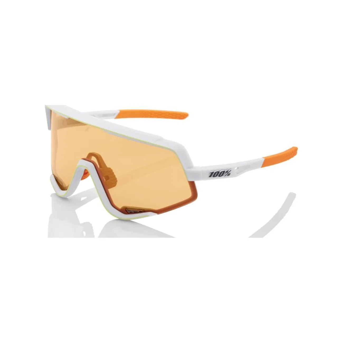 100% SPEEDLAB Cyklistické okuliare - GLENDALE - biela/oranžová 100% SPEEDLAB Cyklistické okuliare - GLENDALE - biela/oranžová