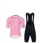 HOLOKOLO Cyklistický krátky dres a krátke nohavice - VICTORIOUS ELITE - ružová/čierna HOLOKOLO Cyklistický krátky dres a krátke nohavice - VICTORIOUS ELITE - ružová/čierna