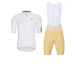 HOLOKOLO Cyklistický krátky dres a krátke nohavice - VICTORIOUS ELITE - béžová/biela HOLOKOLO Cyklistický krátky dres a krátke nohavice - VICTORIOUS ELITE - béžová/biela