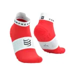 COMPRESSPORT Cyklistické ponožky klasické - PRO RACING V4.0 RUN LOW - červená/biela COMPRESSPORT Cyklistické ponožky klasické - PRO RACING V4.0 RUN LOW - červená/biela