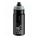 Fľaša na bicykel ELITE Fľaša JET čierna šedé logo 550 ml Fľaša na bicykel ELITE Fľaša JET čierna šedé logo 550 ml