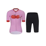 RIVANELLE Cyklistický krátky dres a krátke nohavice - FRUIT LADY - červená/čierna/ružová RIVANELLE Cyklistický krátky dres a krátke nohavice - FRUIT LADY - červená/čierna/ružová