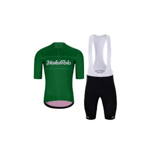 HOLOKOLO Cyklistický krátky dres a krátke nohavice - GEAR UP - zelená/čierna HOLOKOLO Cyklistický krátky dres a krátke nohavice - GEAR UP - zelená/čierna