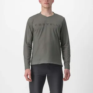 CASTELLI Cyklistický dres s dlhým rukávom letný - TRAIL TECH 2 - šedá CASTELLI Cyklistický dres s dlhým rukávom letný - TRAIL TECH 2 - šedá