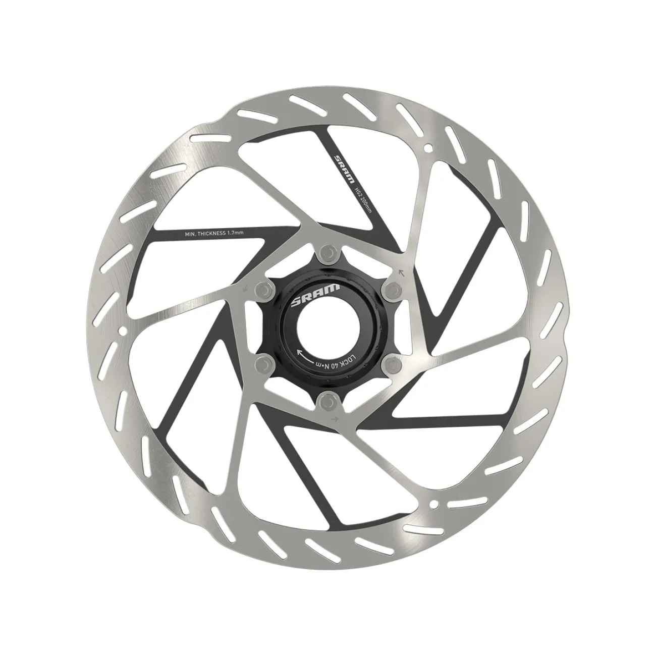 SRAM brzdový kotúč - HS2 200mm CENTER LOCK - strieborná/čierna SRAM brzdový kotúč - HS2 200mm CENTER LOCK - strieborná/čierna