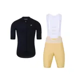 HOLOKOLO Cyklistický krátky dres a krátke nohavice - VICTORIOUS GOLD - béžová/čierna HOLOKOLO Cyklistický krátky dres a krátke nohavice - VICTORIOUS GOLD - béžová/čierna