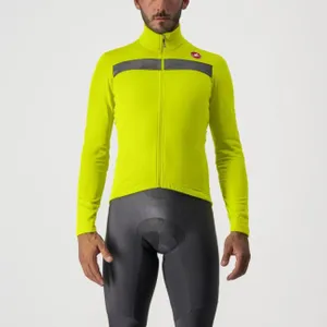 CASTELLI Cyklistický dres s dlhým rukávom zimný - PURO 3 - žltá CASTELLI Cyklistický dres s dlhým rukávom zimný - PURO 3 - žltá