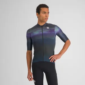 SPORTFUL Cyklistický dres s krátkym rukávom - FLOW SUPERGIARA - šedá/modrá SPORTFUL Cyklistický dres s krátkym rukávom - FLOW SUPERGIARA - šedá/modrá