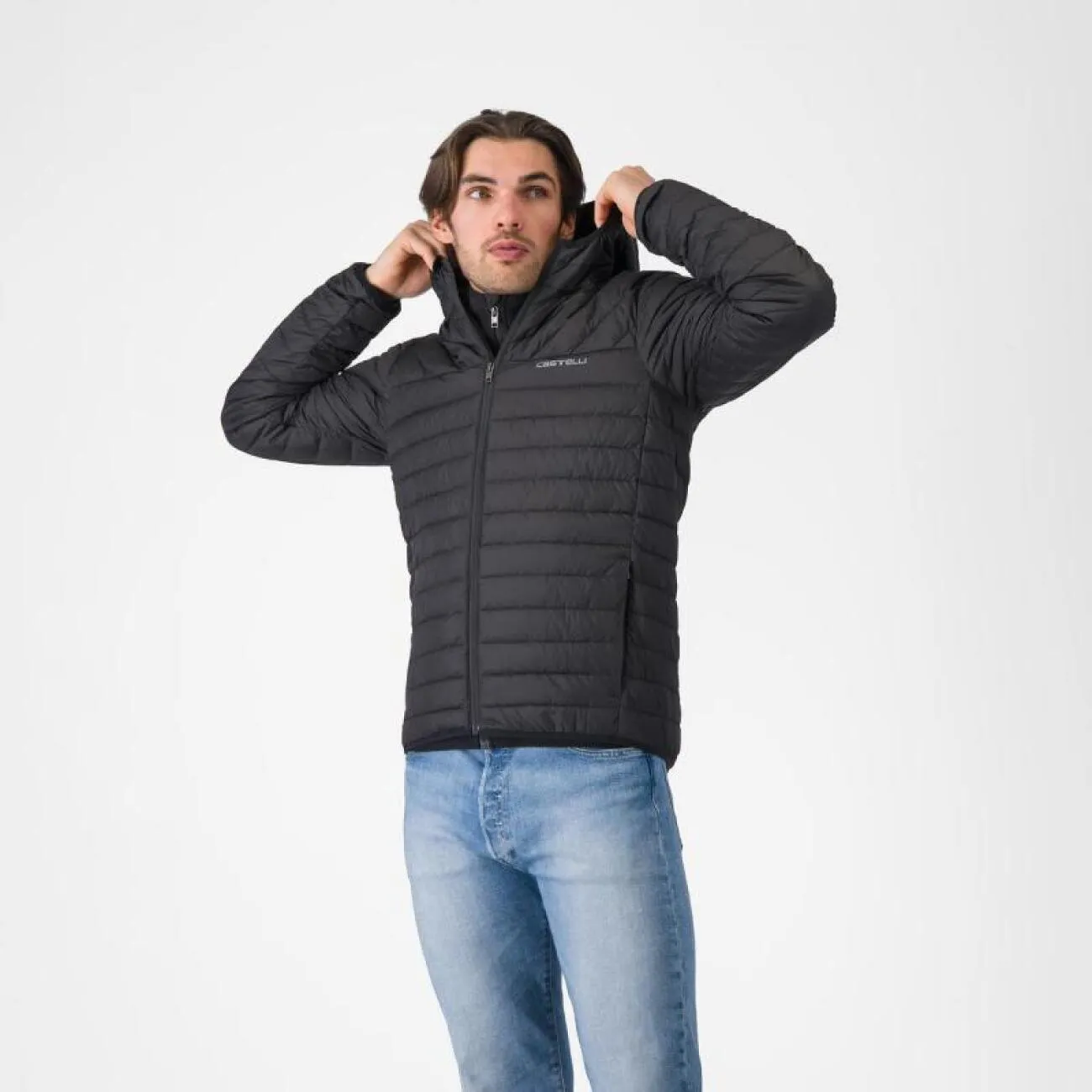 CASTELLI Cyklistická zateplená bunda - CLASSICO PUFFY - čierna CASTELLI Cyklistická zateplená bunda - CLASSICO PUFFY - čierna