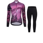 RIVANELLE Cyklistická zimná bunda a nohavice - ROSESCAPE WINTER - fialová/čierna RIVANELLE Cyklistická zimná bunda a nohavice - ROSESCAPE WINTER - fialová/čierna