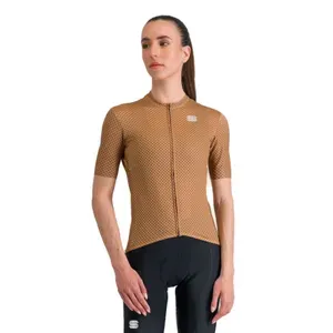 Dámsky cyklistický dres s krátkym rukávom SPORTFUL Checkmate w jersey, gold mauve Dámsky cyklistický dres s krátkym rukávom SPORTFUL Checkmate w jersey, gold mauve