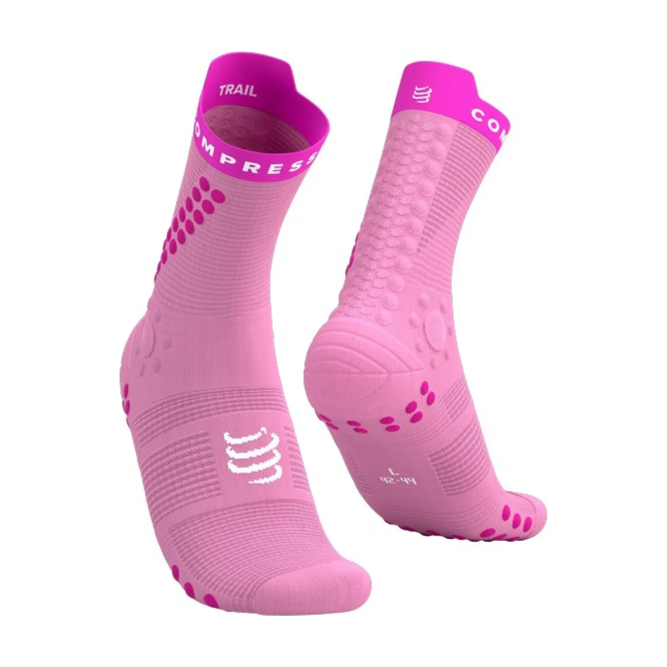 COMPRESSPORT Cyklistické ponožky klasické - PRO RACING SOCKS V4.0 TRAIL - ružová COMPRESSPORT Cyklistické ponožky klasické - PRO RACING SOCKS V4.0 TRAIL - ružová