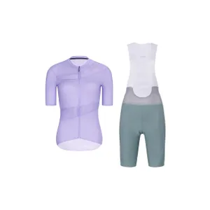 RIVANELLE Cyklistický krátky dres a krátke nohavice - GLAMOR - zelená/fialová RIVANELLE Cyklistický krátky dres a krátke nohavice - GLAMOR - zelená/fialová
