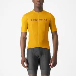 CASTELLI Cyklistický dres s krátkym rukávom - PROLOGO LITE - žltá CASTELLI Cyklistický dres s krátkym rukávom - PROLOGO LITE - žltá